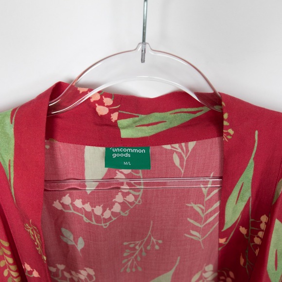 Uncommon Goods Floral Kimono Duster Open‎ Front Lightweight Red M/L - Picture 6 of 11